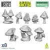 3d printed set wild mushrooms xl