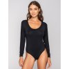 luna splendida 84594 body perizoma nero manica lunga