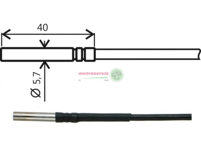 Teplotní sonda Pt1000TG8 E 2m