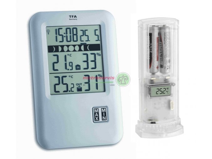 TFA 30.3044 digitální teploměr s vlhkoměrem s bezdrátovým čidlem Metroservis