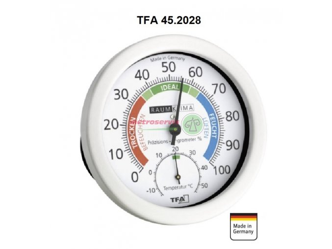 TFA 45.2028 ANALOVÝ TEPLOMĚR S VLHKOMĚREM, Metroservis