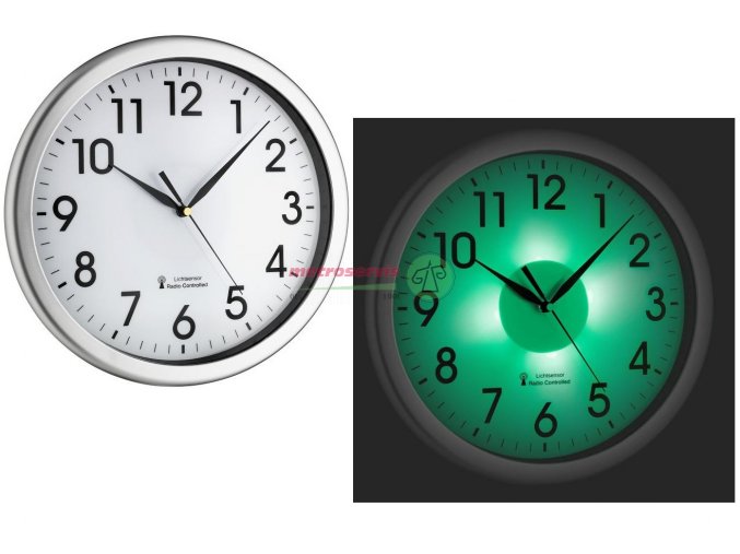 TFA 60.3519.02 Nástěnné DCF hodiny s možností zeleného podsvícení