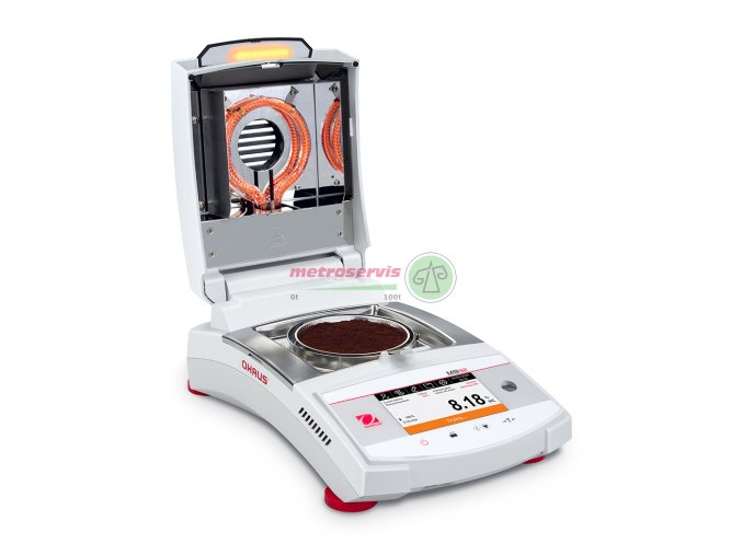 MB92 right open heating on orange light with sample