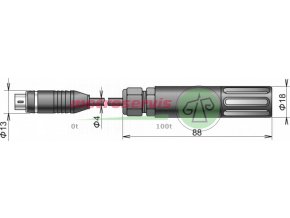 DIGIL E 2 sonda teploty a vlhkosti s digitálním výstupem, kabel dle vybrané délky