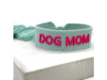 Náramek "DOG MOM" mint