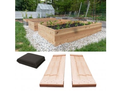 dreveny vyvyseny zahon prirodni 150x80x30cm castecne slozeny