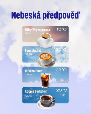 Jak bude zítra? 🌤 Tu to máte z první ruky. 😇 #ohmybeancoffee #vyberovakava #nebeskakava