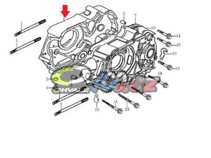 Pravá skříň motoru Ohvale 160 4S