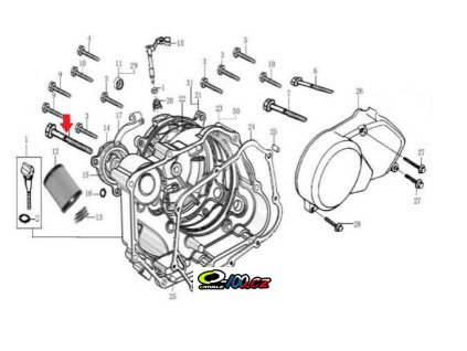 Šroub motoru 160 ZS M6x125