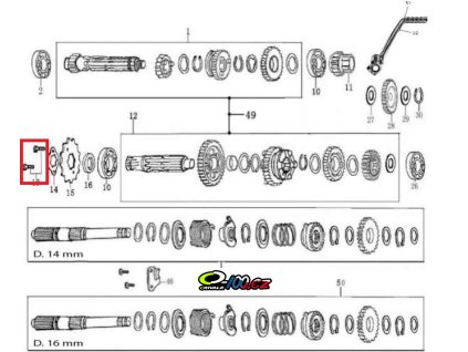 Upevňovací šroub pastorku M6x10 Ohvale 160/110 4S
