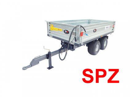 Vlek 2 za traktor sklápění 140x240 cm 1500 kg SPZ