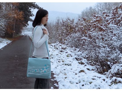 Vločky v závějích  Lněná brašna