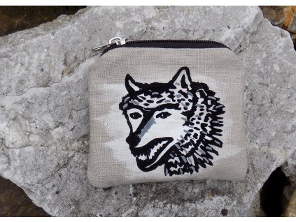 Vlk  Mini peněženka na zip