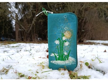 Bledule  Lněné pouzdro na mobil