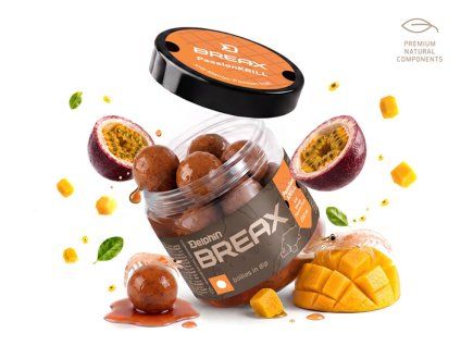 Boilie v dipe DELPHIN BreaX PassionKrill, Kril & Mango