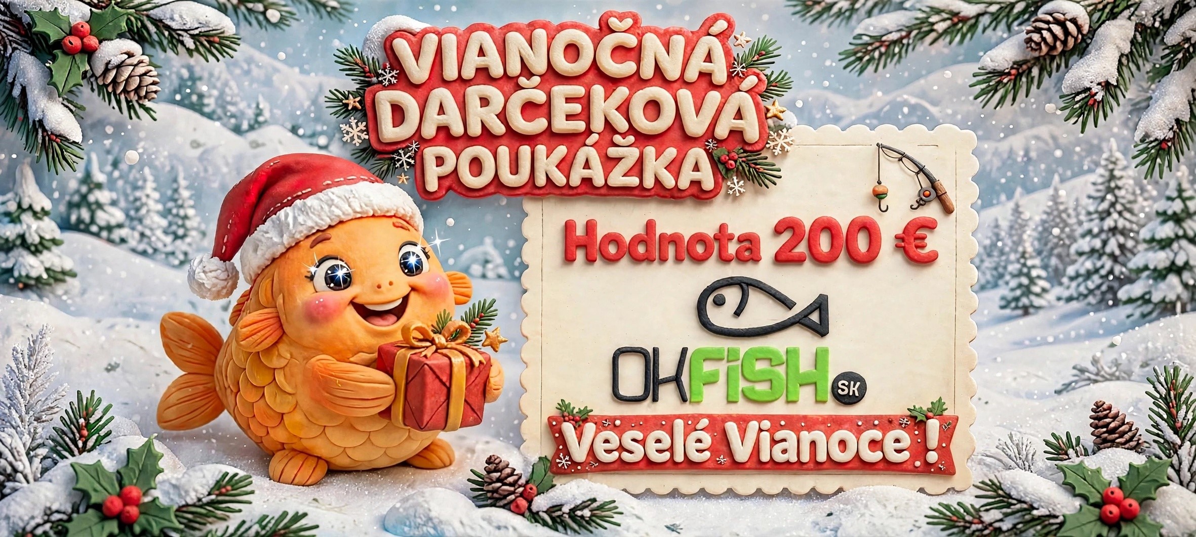 Slovenský RYBÁR Vianočná darčeková poukážka 200 €