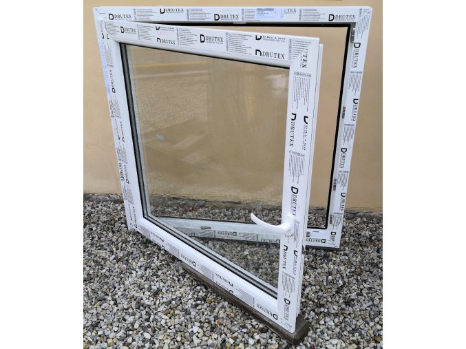 Drutex plastové okno otevíratelné i sklopné bílé 80x120+3cm O/V