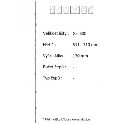 Krycí lišta konstantní Gr. 600