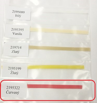KASKO Textilní páska texband (5x0,14 mm) Barva pásky: Červená