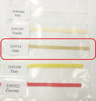 KASKO Textilní páska texband (5x0,14 mm) Barva pásky: Zlatá 714