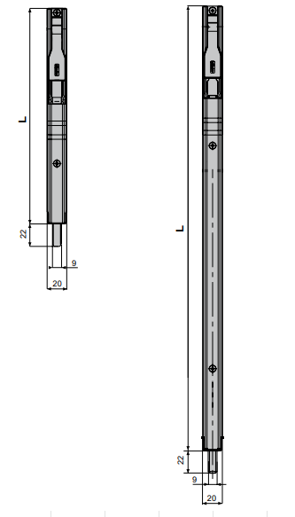Levně Fapim 3720B černá - zástrč do profilu překlápěcí, rozměry 220x20x8,3 mm