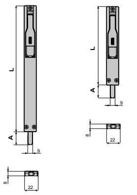 Levně Fapim 3722BA stříbrná - zástrč do profilu překlápěcí, výsuv 35 mm, rozměry 225x22x8 mm