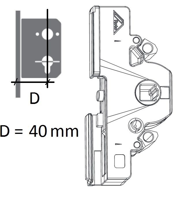 Levně ROTO NX: Skříň převodu Dorn (v mm): 40