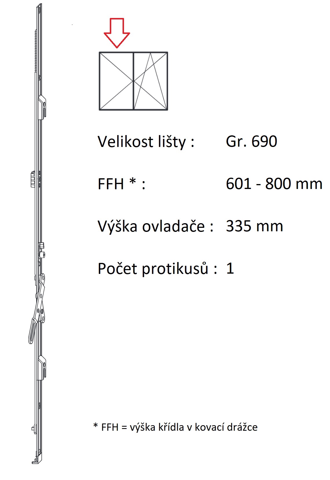 Levně ROTO NX - Štulpový převod konstantní Velikost: Gr. 690, FFH 601 - 800
