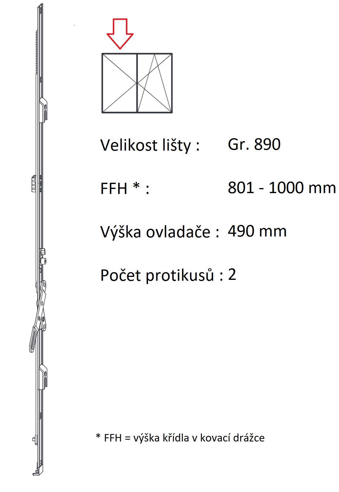 Levně ROTO NX - Štulpový převod konstantní Velikost: Gr. 890, FFH 801-1000