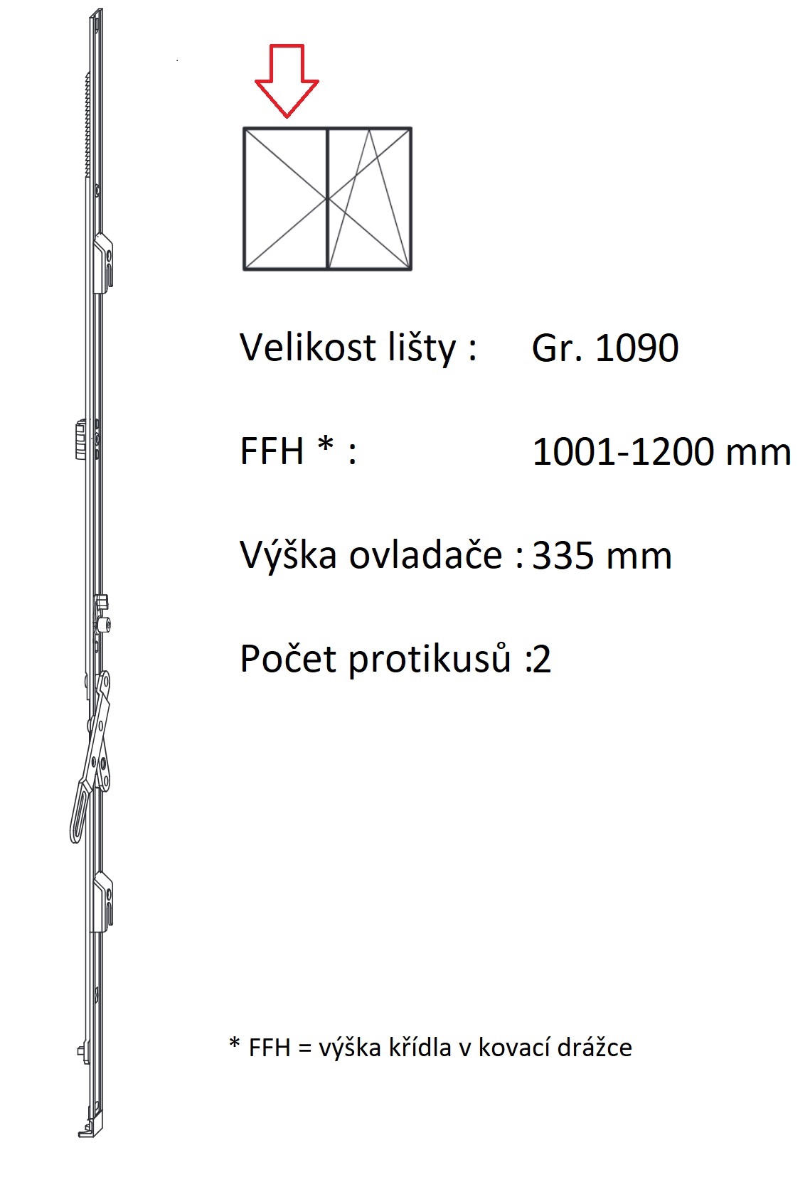 Levně ROTO NX - Štulpový převod konstantní Velikost: Gr. 1090, FFH 1001-1200