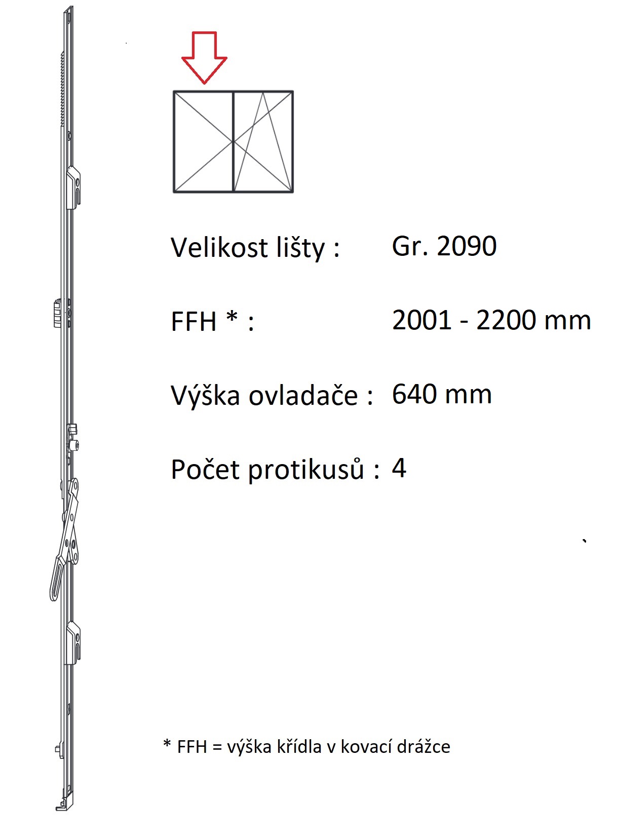 Levně ROTO NX - Štulpový převod konstantní Velikost: Gr. 2090, FFH 2001-2200
