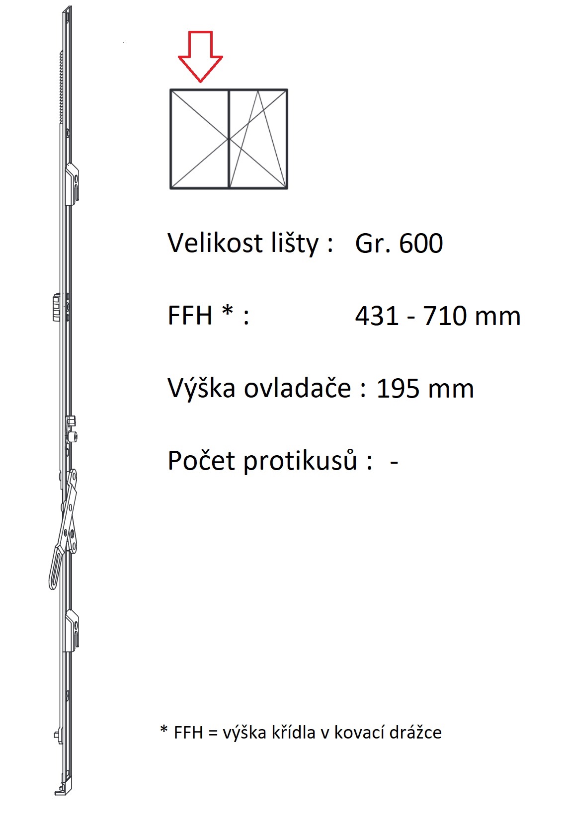 Levně ROTO NX - Štulpový převod konstantní Velikost: Gr. 600, FFH 431-710