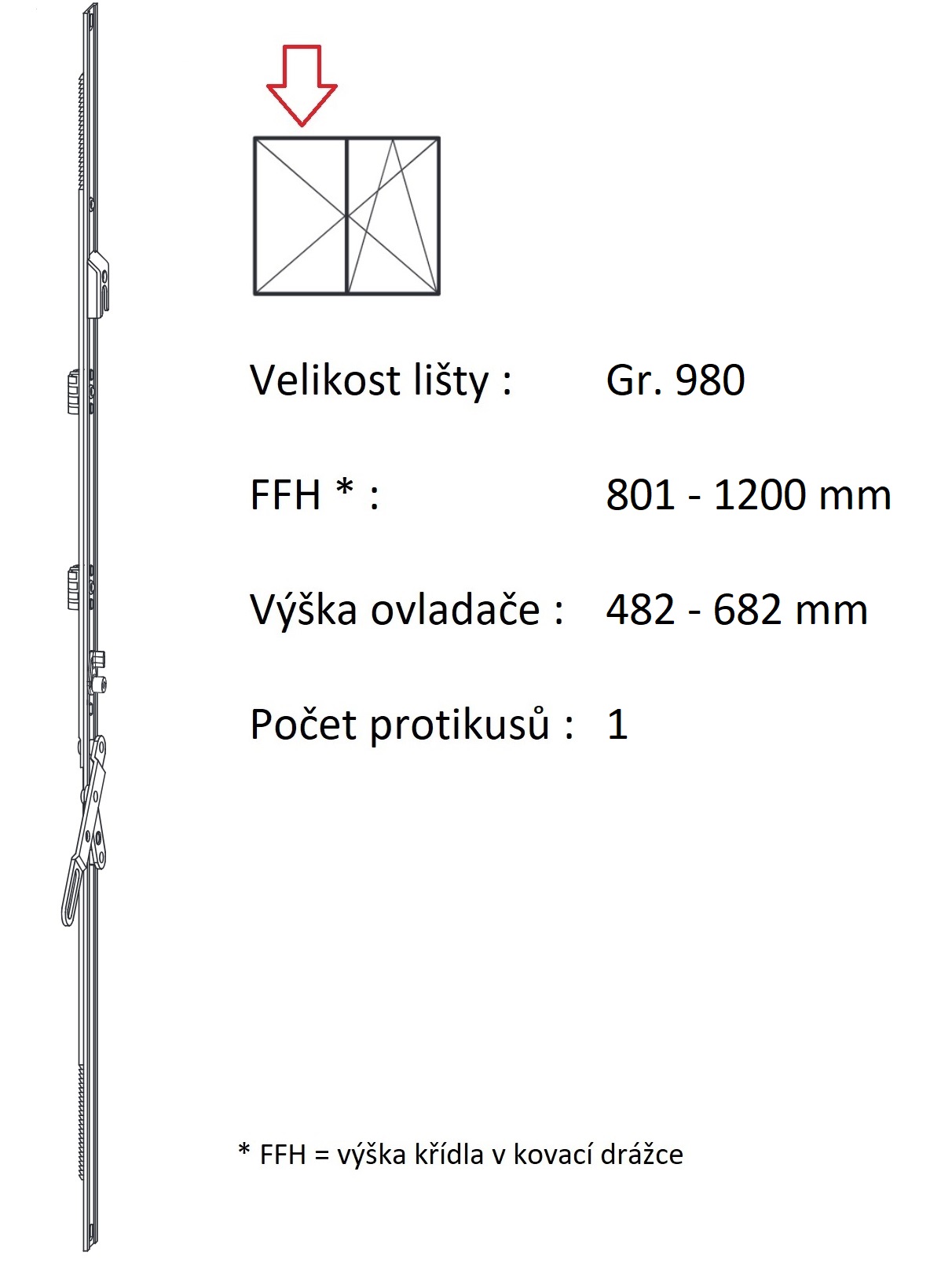 Levně ROTO NX - Štulpový převod variabilní Velikost: Gr. 980, FFH 801-1200