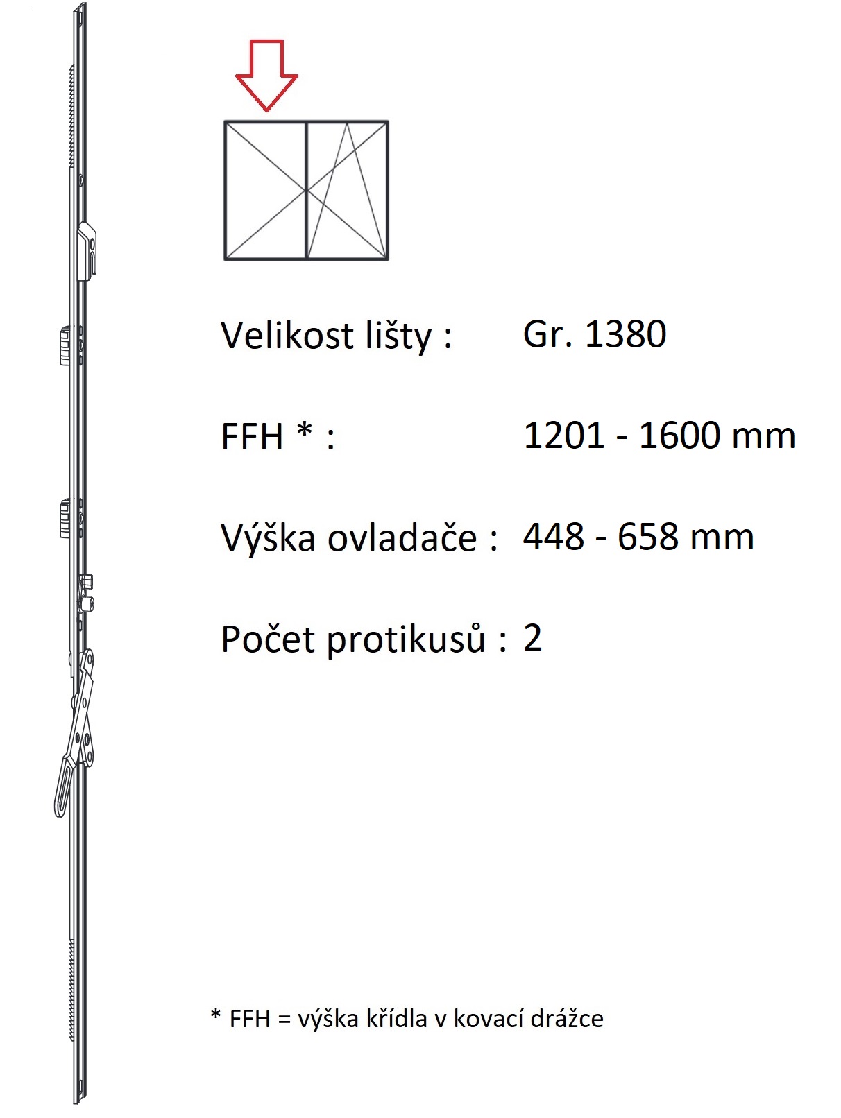 Levně ROTO NX - Štulpový převod variabilní Velikost: Gr. 1380, FFH 1201-1600