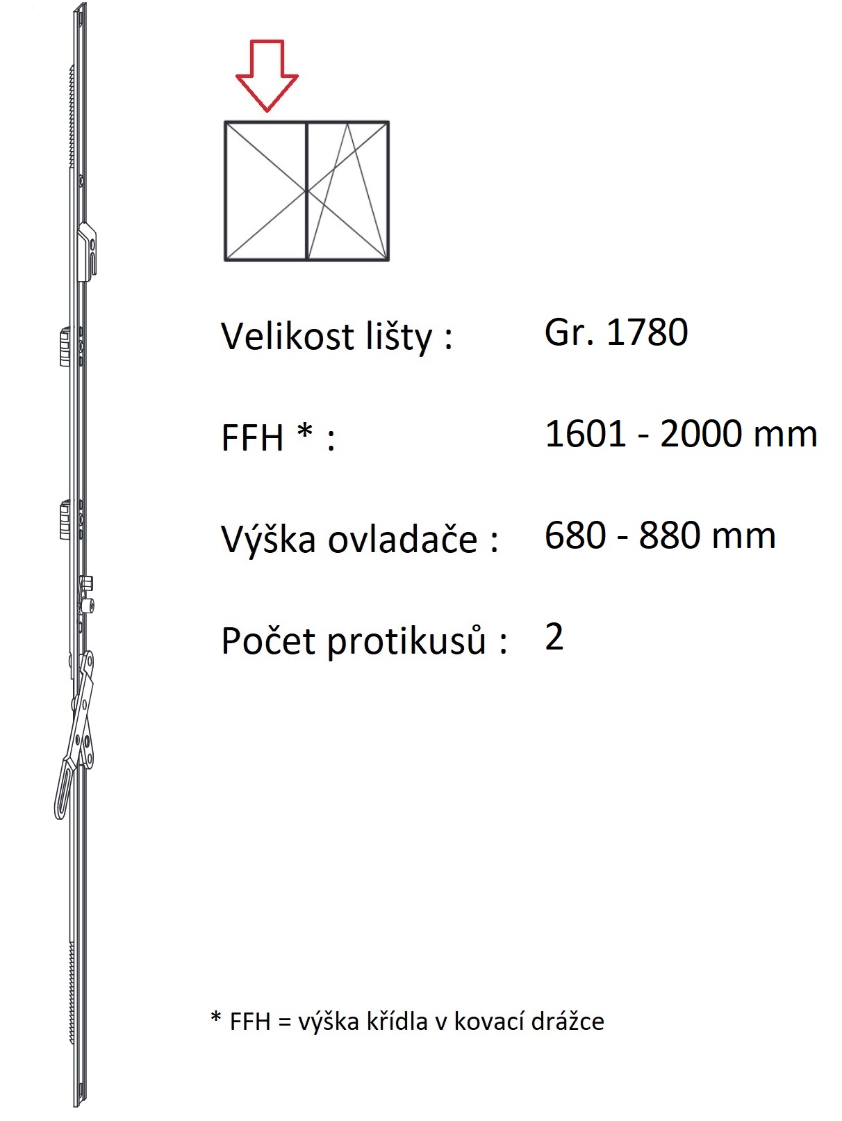 Levně ROTO NX - Štulpový převod variabilní Velikost: Gr. 1780, FFH 1601-2000