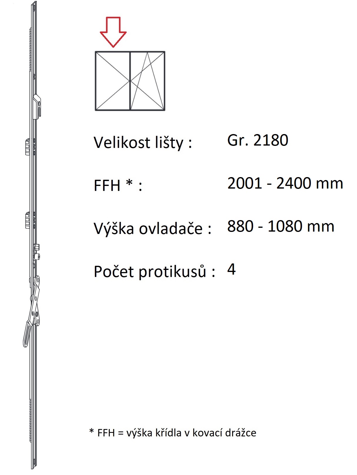 Levně ROTO NX - Štulpový převod variabilní Velikost: Gr. 2180, FFH 2001-2400