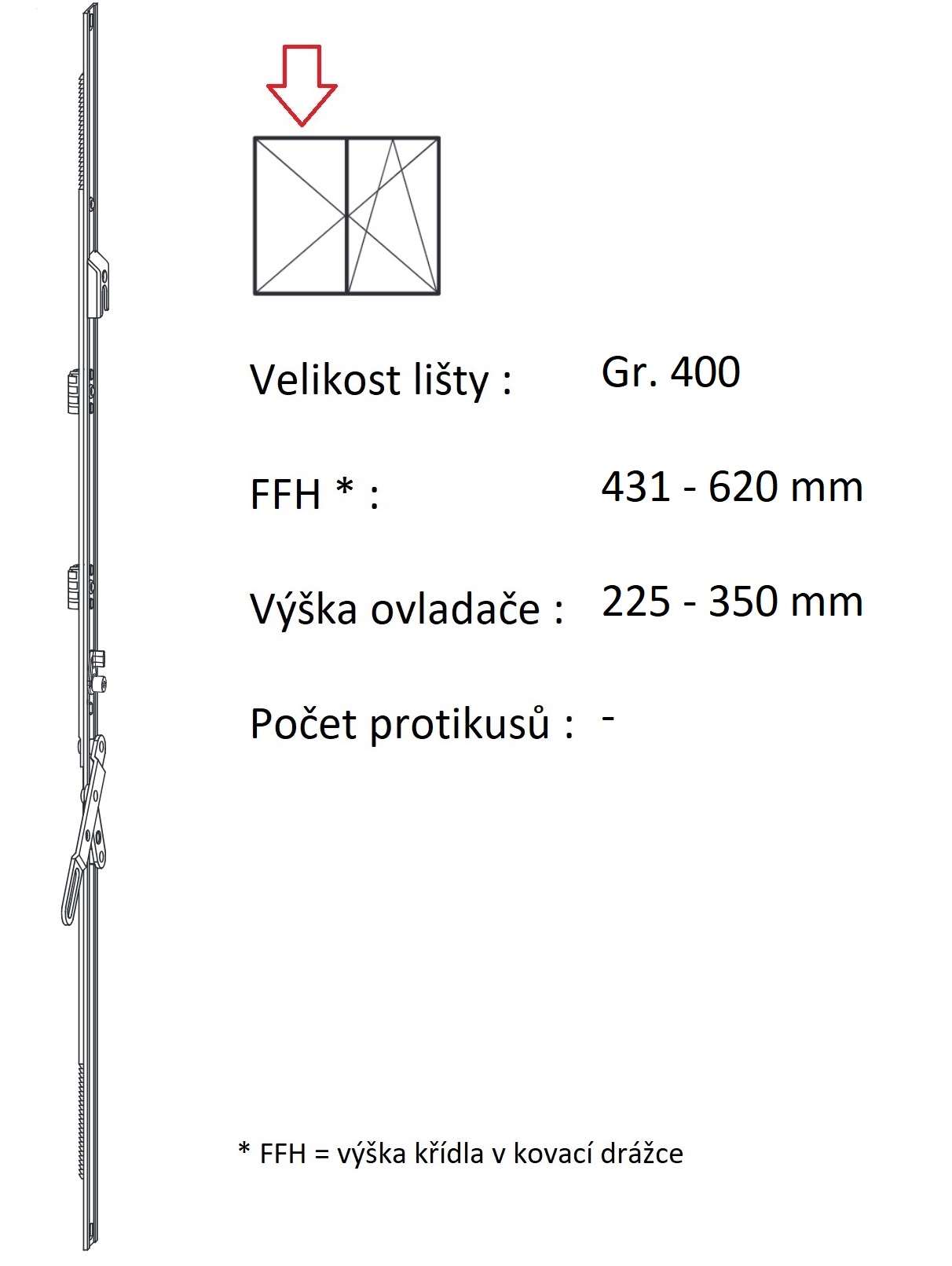 Levně ROTO NX - Štulpový převod variabilní Velikost: Gr. 400, FFH 431-620