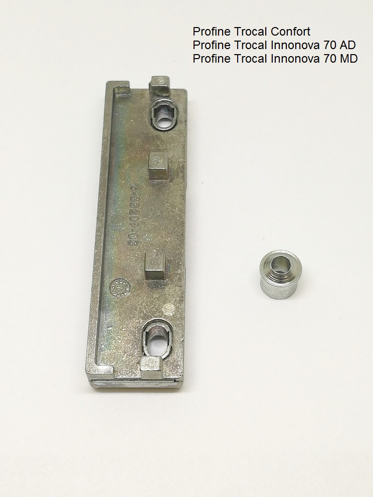 G-U balkonová západka Výběr profilu: Profine Trocal Confort, Profine Trocal Innonova 70 AD, Profine Trocal Innonova 70 MD