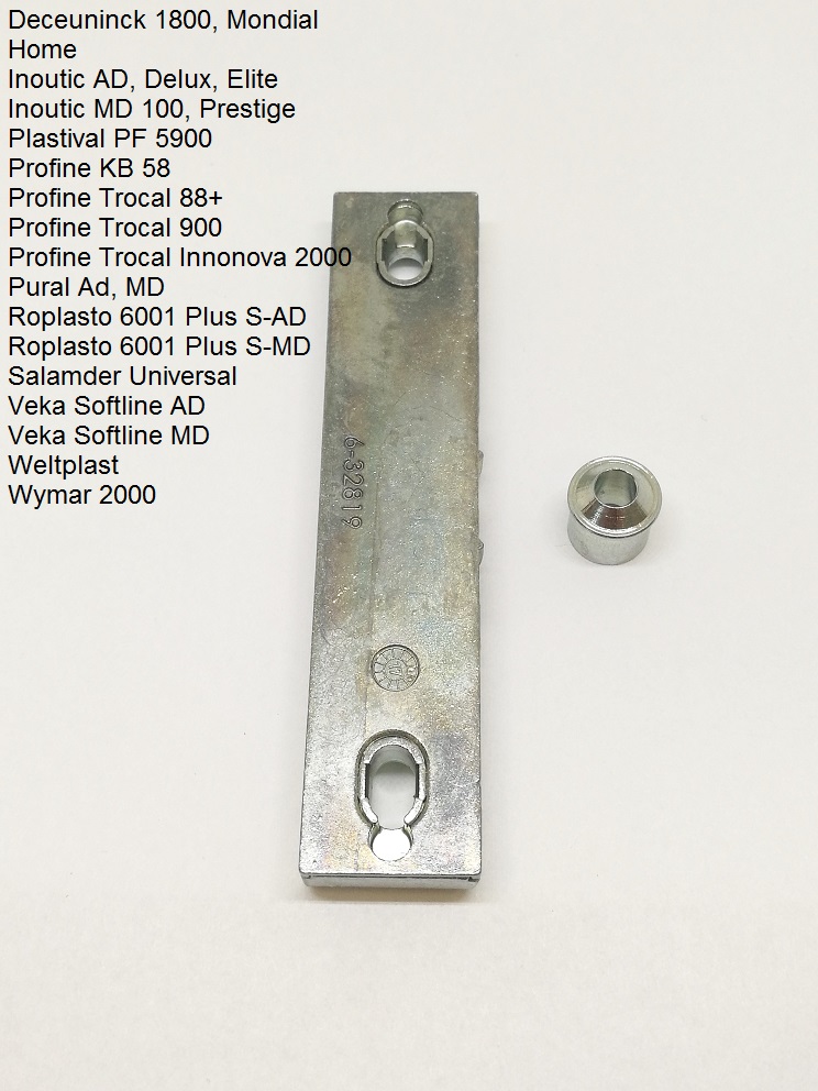 G-U balkonová západka Výběr profilu: Deceuninck 1800,Deceuninck Mondial, Inoutic AD, Trocal 900, Roplasto, Pural AD , Pural MD, Salamander, Veka