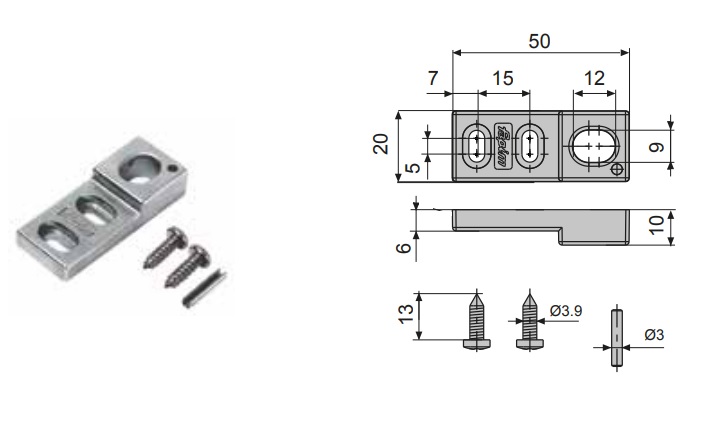 Levně Fapim 3733 - protikus zástrče 50x20x10 mm