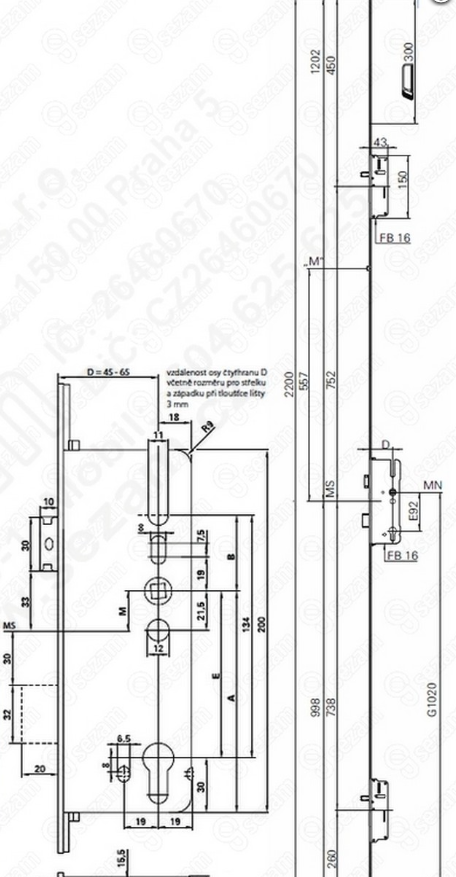 Levně Roto zámek C600 4592P10 2200U7x24SIL 2CB 0203