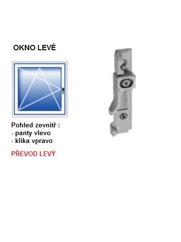 Levně SCHUCO SCHÜCO Protikus rohového převodu se zarážkou Okno ( strana pantů ): Levé