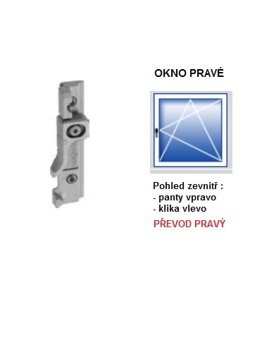 Levně SCHUCO SCHÜCO Protikus rohového převodu se zarážkou Okno ( strana pantů ): Pravé