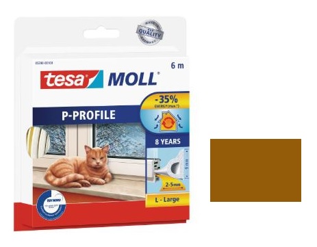 Gumové těsnění P profil - tesamoll® Barva: Hnědá, Balení: 6 m