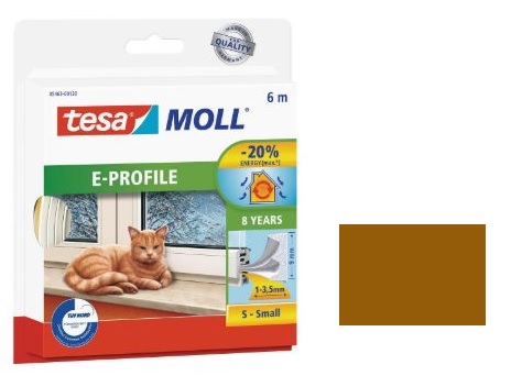 Gumové těsnění E profil - tesamoll® Barva: Hnědá, Balení: 6 m