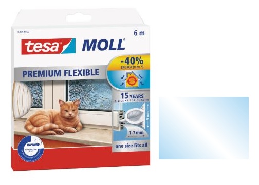 Levně Silikonové těsnění PREMIUM FLEXIBLE - tesamoll® Barva: Transparentní, Balení: 6 m