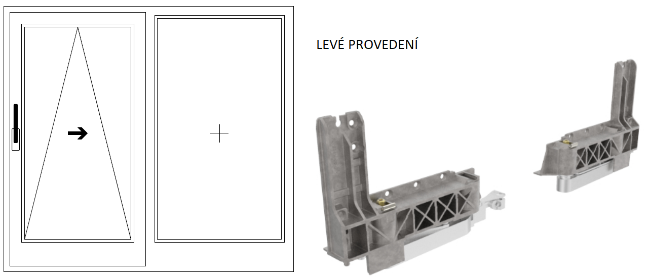 Levně G-U vozíky pro posuvné dveře 966/150 Provedení: Levé