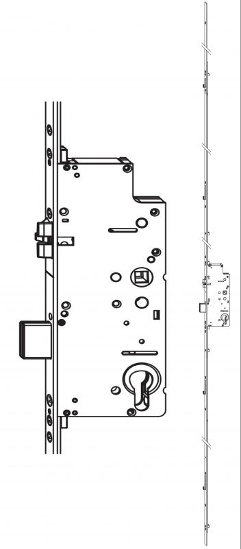 Z-TS zámek E92 PZ 4I-S DM45 VK8 F-2400X16, prodloužitelný PT, ovládaný klíčem