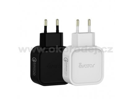 Univerzální USB-AC adaptér Avatar Quick Charge 2.0 - Bílá