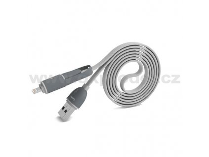 Micro USB a Lightning USB kabel 2v1 - Avatar - Bílá